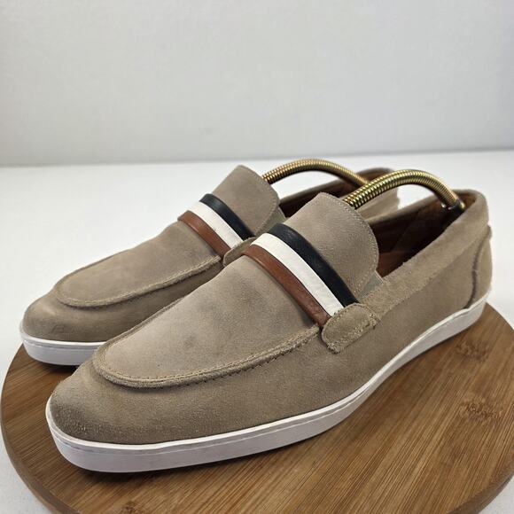 Allen Edmonds Shoes Mens Size 10.5 E Tan Suede Randolph Loafers Slip On Stripe - Picture 4 of 16